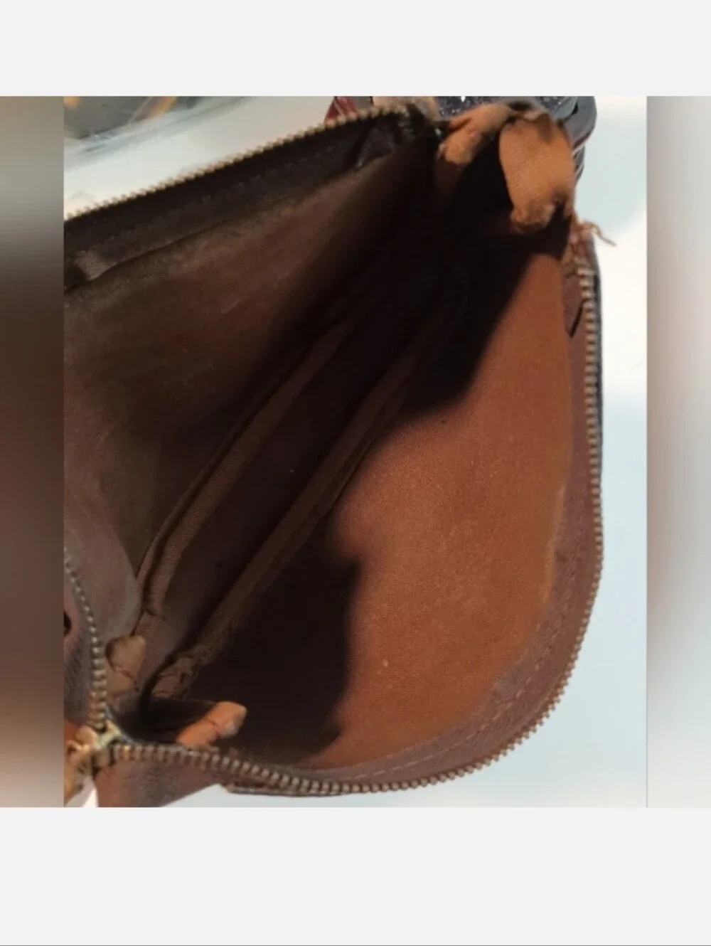 Authentic Louis Vuitton Monogram Pochette Accessoires Chain Wristlet Bag